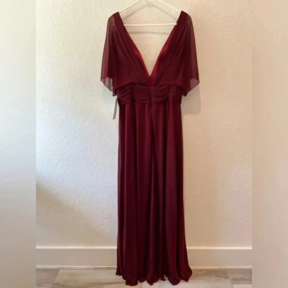 Allure Bridals Bridesmaids Dress in Wine - Picture 5 of 9